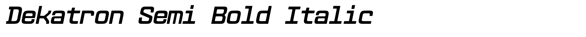 Dekatron Semi Bold Italic image